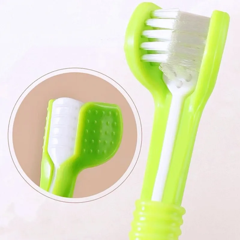 Cepillo de dientes para perros, cepillo de dientes de tres cabezas para mascotas, cuidado bucal, cepillo de pelo suave para limpieza de dientes de perros, cepillos de dientes para perros, suministros para mascotas - imagen 5