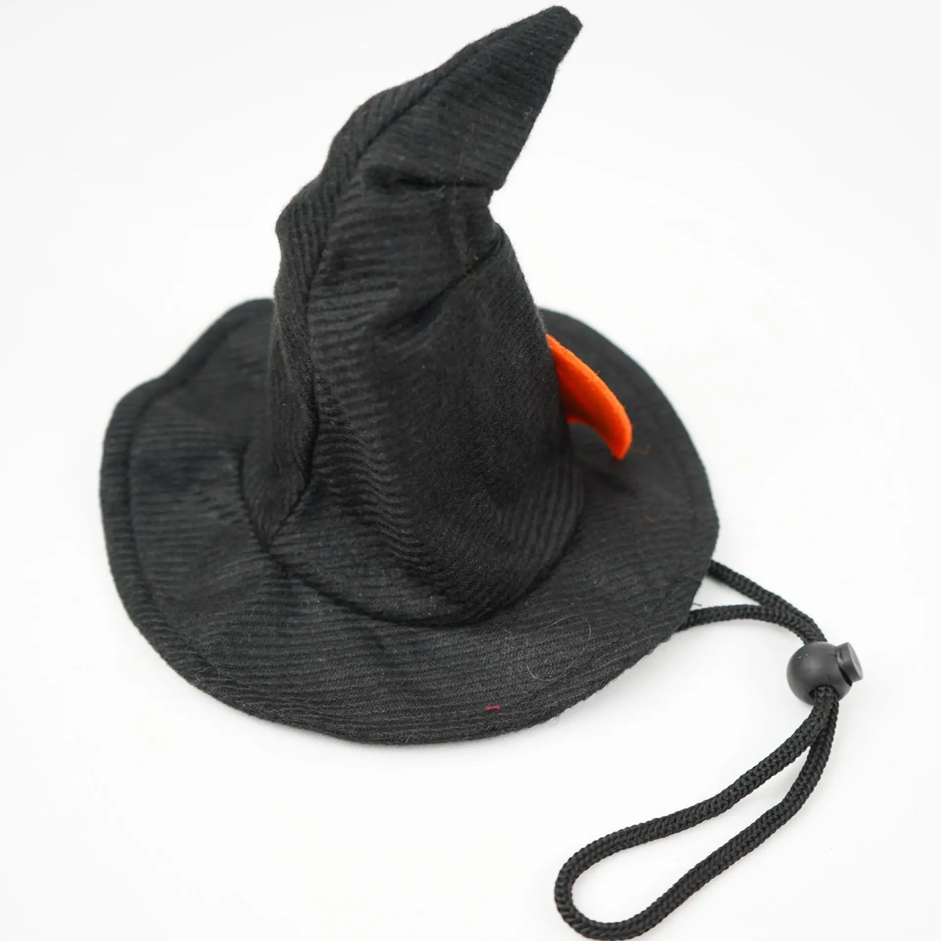 Sombrero de bruja para mascotas de Halloween con calabaza y murciélago, disfraz de cosplay de fieltro suave ajustable para mascotas, lindo diadema elástica para fiesta - imagen 2