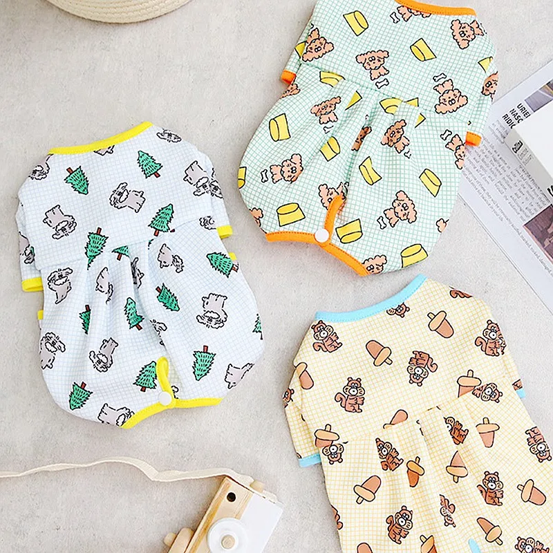 Lindo mono para perro con estampado animal, ropa para mascotas, otoño, invierno, cálido, cuatro patas, pijama, Chihuahua, Yorkie, gato, disfraz de cachorro