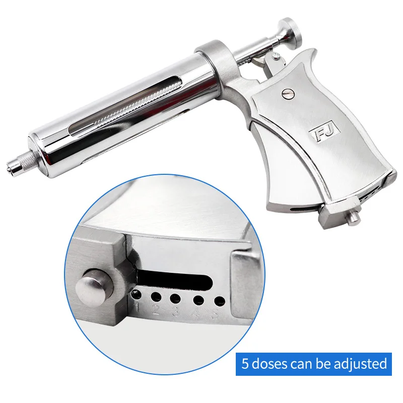Jeringa de inyección continua para veterinaria, pistola automática de vacuna de acero inoxidable para Vaca, cerdo y oveja, 10/20/30/50ml - imagen 3