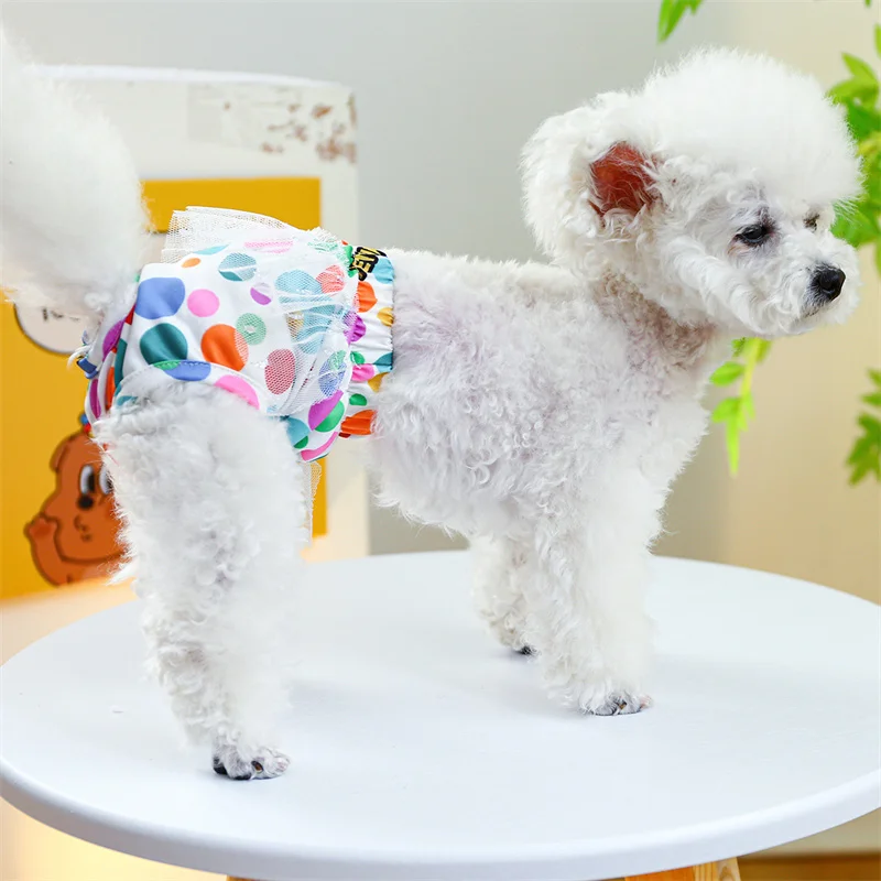 Pantalones fisiológicos de malla transpirable para perros y gatos, bragas menstruales para mascotas, ropa interior para perros, Yorkshies, pantalones cortos para mascotas - imagen 3