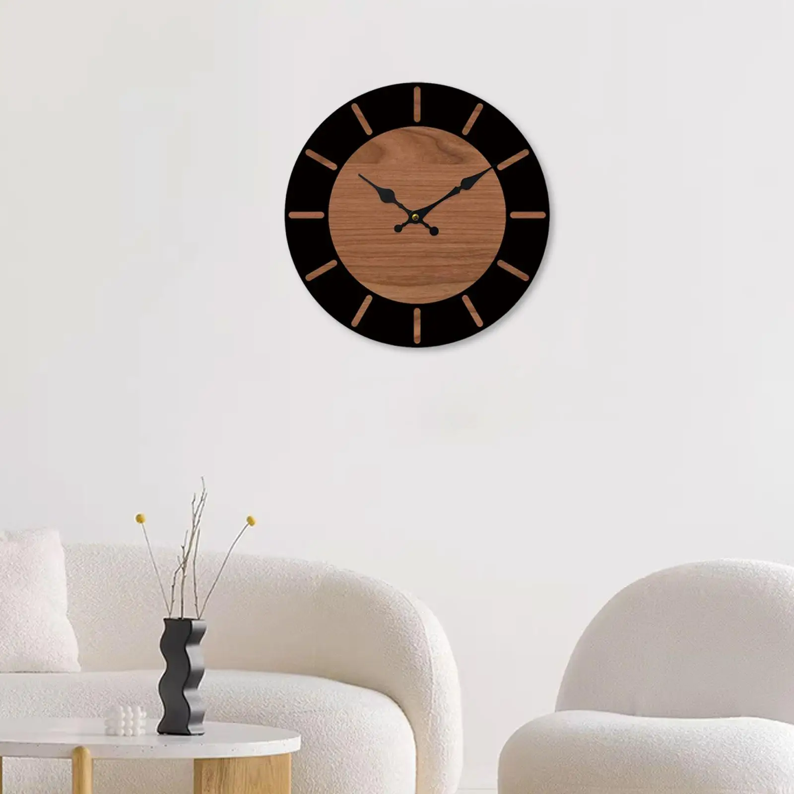 Reloj de pared artístico en madera sin tictac para decoración hogar - imagen 3