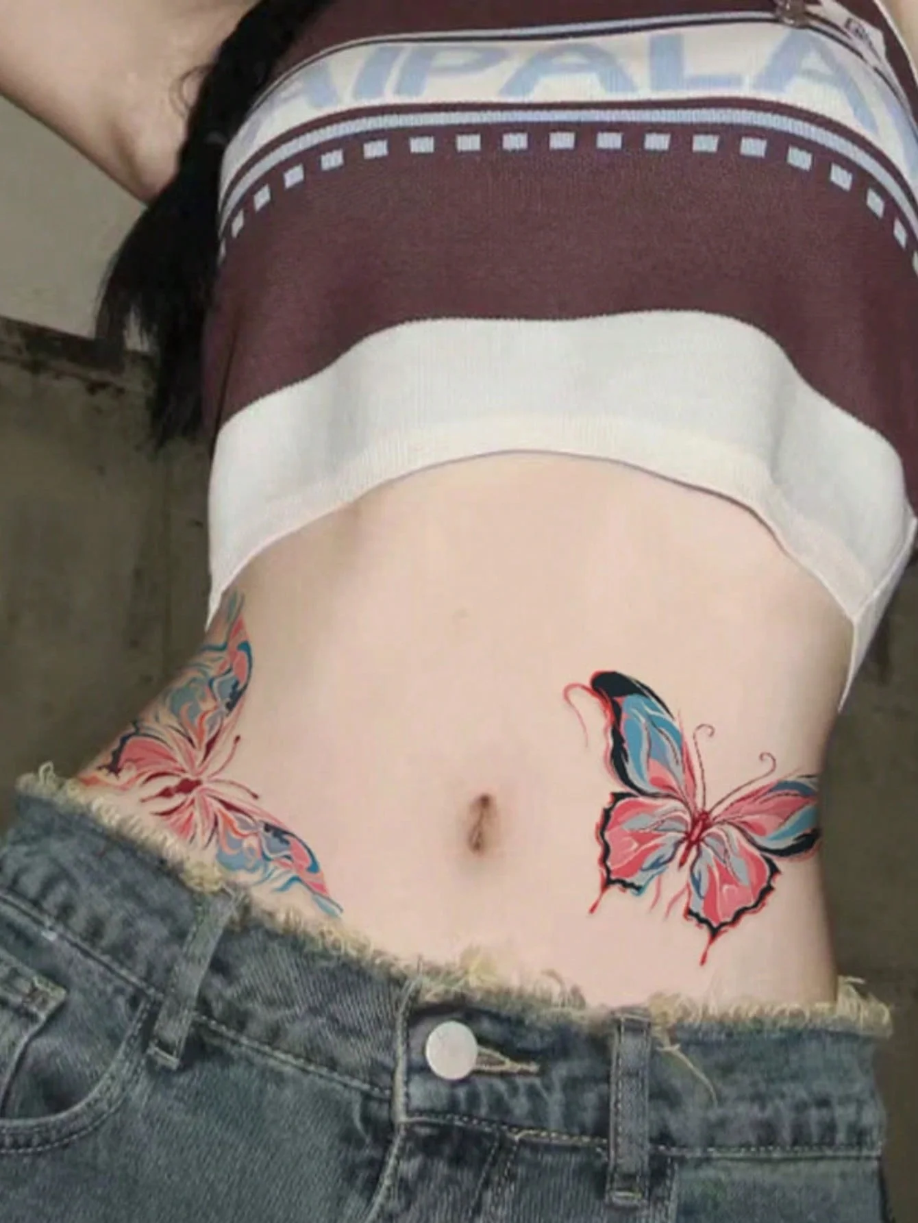 Pegatinas de tatuaje mariposa-impermeables y duraderas Y2K, uso humano - imagen 2