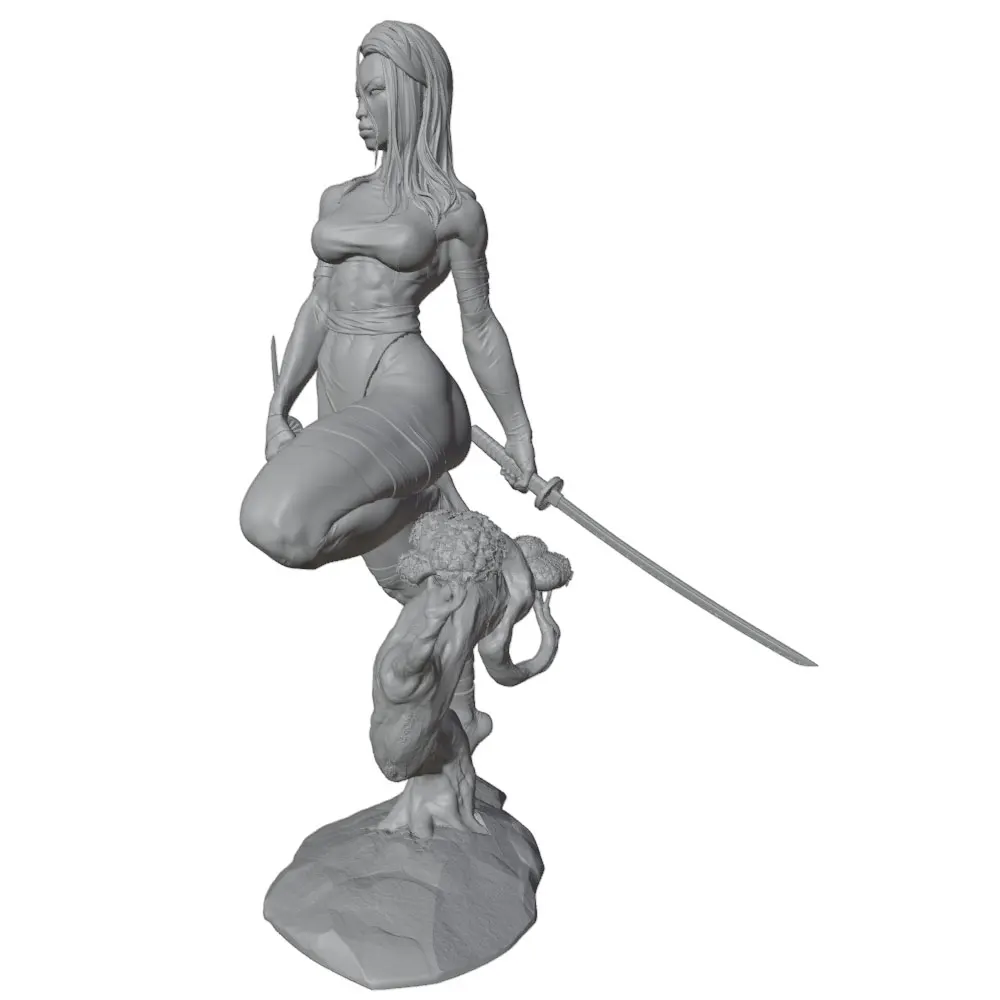 Figura de anime GK en gris – miniatura 3D sin montar ni pintar - imagen 4