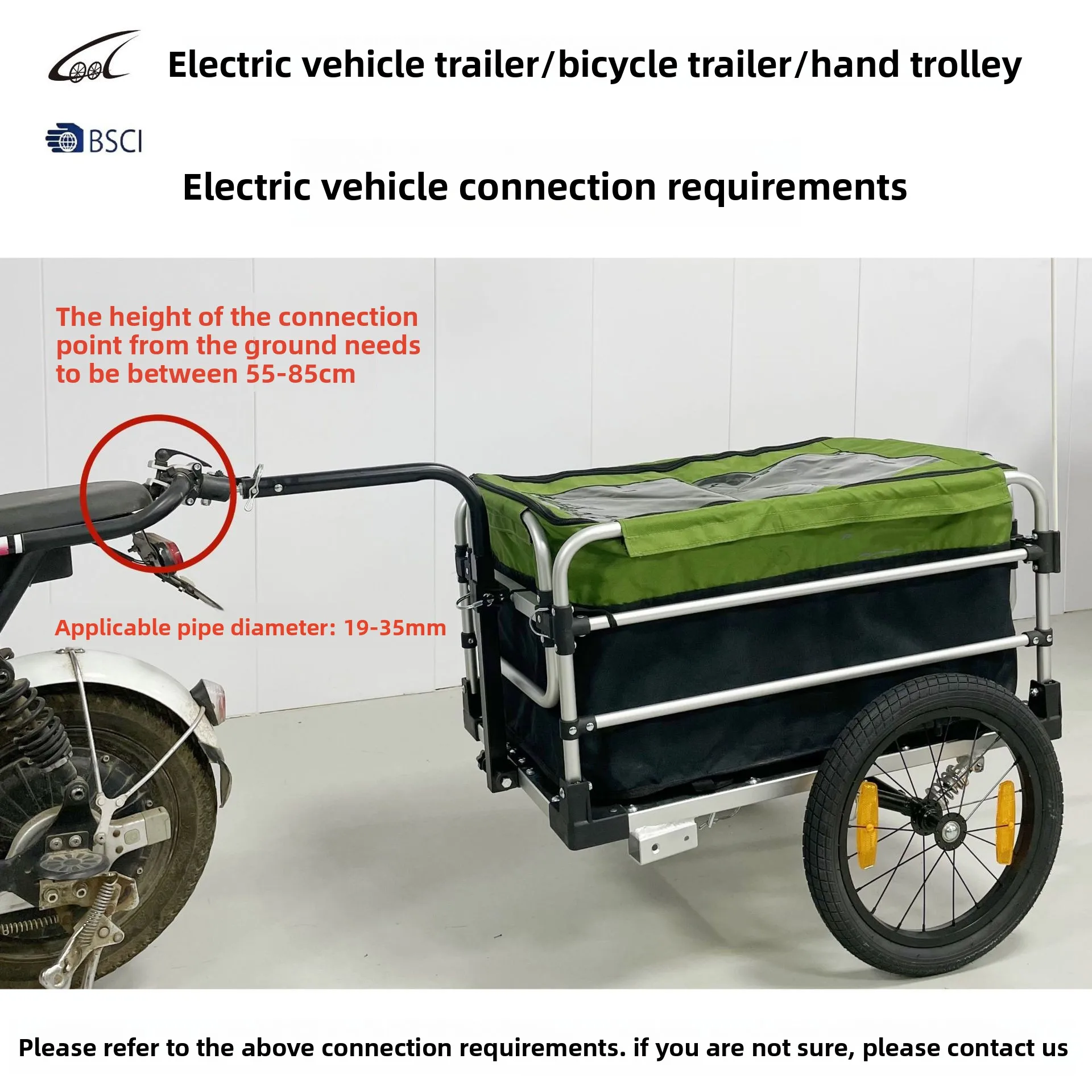 Remolque para mascotas/remolque de bicicleta para vehículo eléctrico/carrito de aleación de aluminio con absorción de impacto tres en uno para viajes al aire libre carga diaria - imagen 4