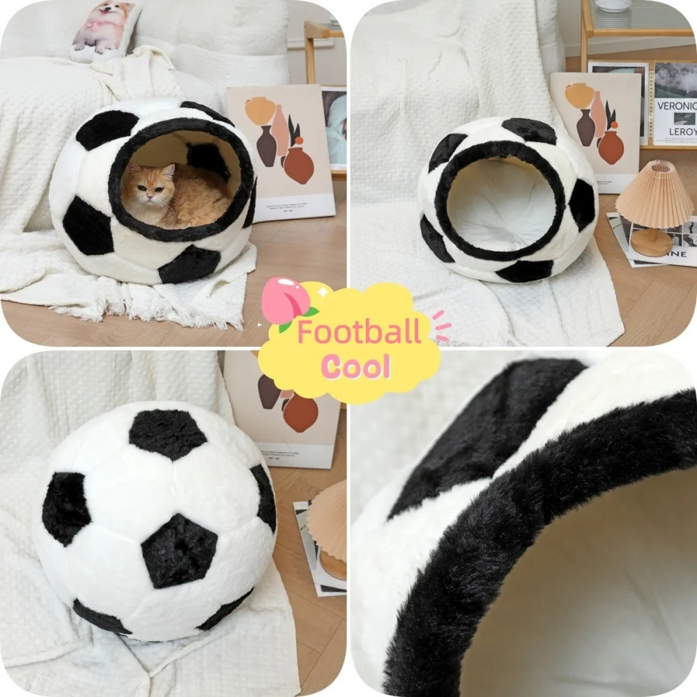 Casa para dormir creativa para gatos y perros, semicerrada, resistente al viento y cálida, ropa de cama para perros y gatos para invierno, nido para mascotas, nido para gatos - imagen 5