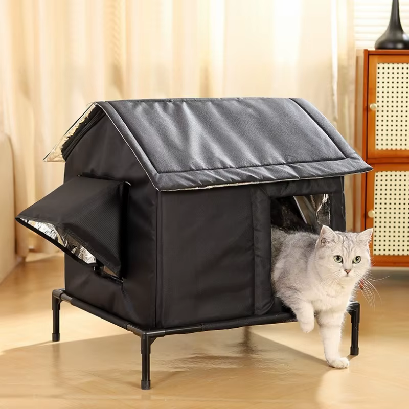 Casa igloo elevada para gatos – Resistente a humedad, interior y exterior - imagen 4
