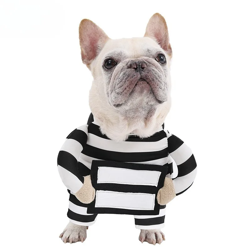 Ropa creativa para perros, ropa para perros de transformación de prisionero, ropa para perros de Halloween, disfraz divertido para mascotas, cachorros, foto de vacaciones - imagen 5