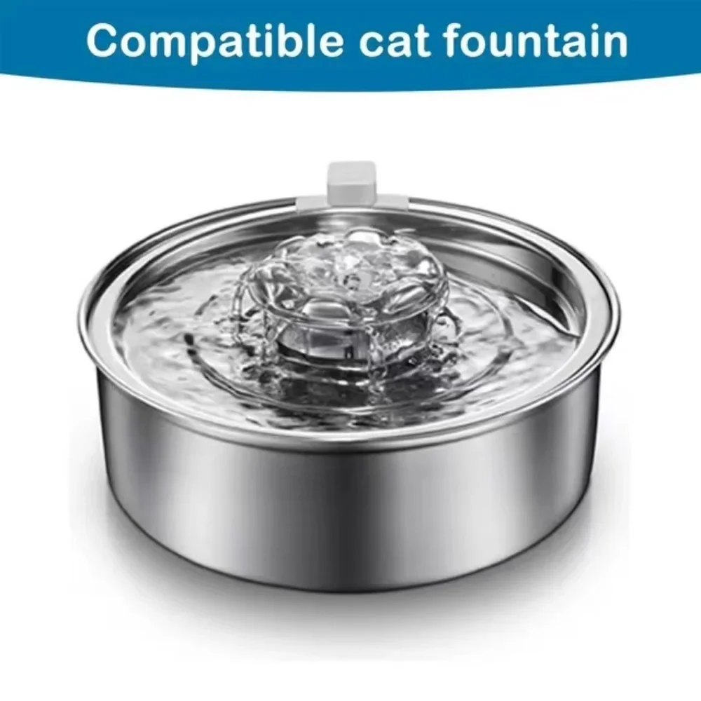 Filtros de fuente de agua para gatos, filtros de repuesto para fuente de gato para dispensador de agua para mascotas de acero inoxidable de 2,0 l/67 oz - imagen 2