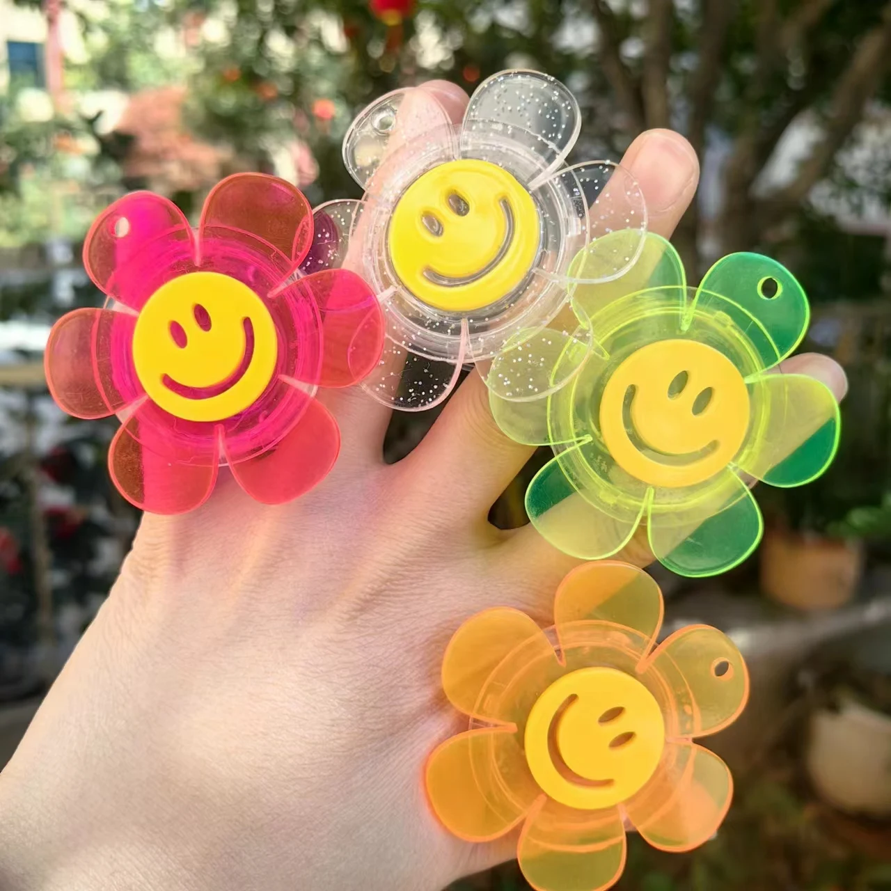 Soporte Universal para teléfono Y2K, color rosa, Tok inteligente BOHO, brillo transparente, sonrisa, flor, agarre para teléfono, Tok inteligente para iPhone y Samsung - imagen 5