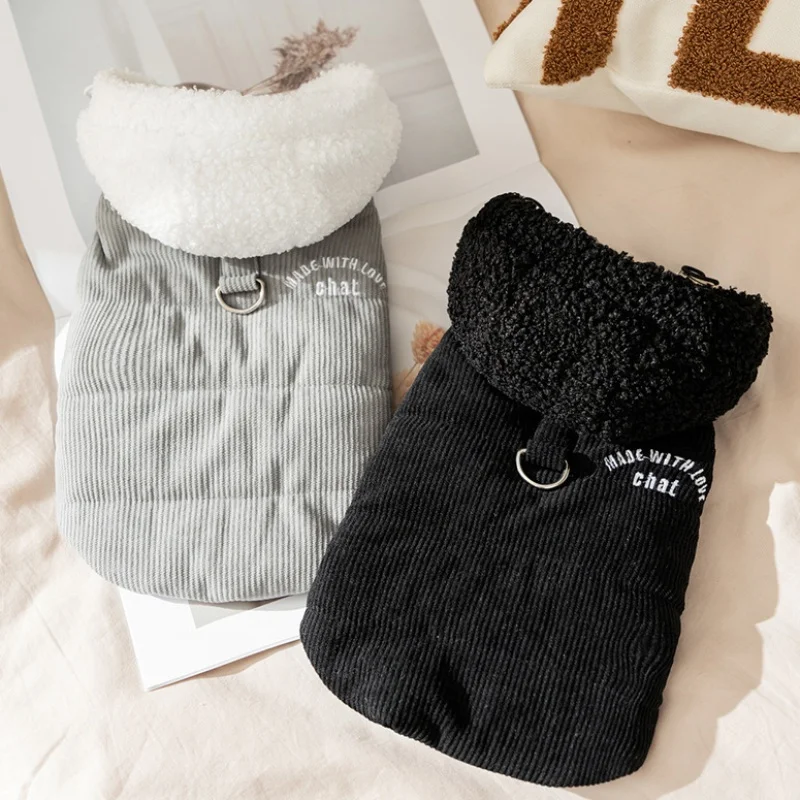 Ropa cálida de invierno para perros, chaqueta deportiva para perros, abrigo con Bordado de letras, chaleco para cachorros, abrigo de moda para gatos, ropa para mascotas Yorkie