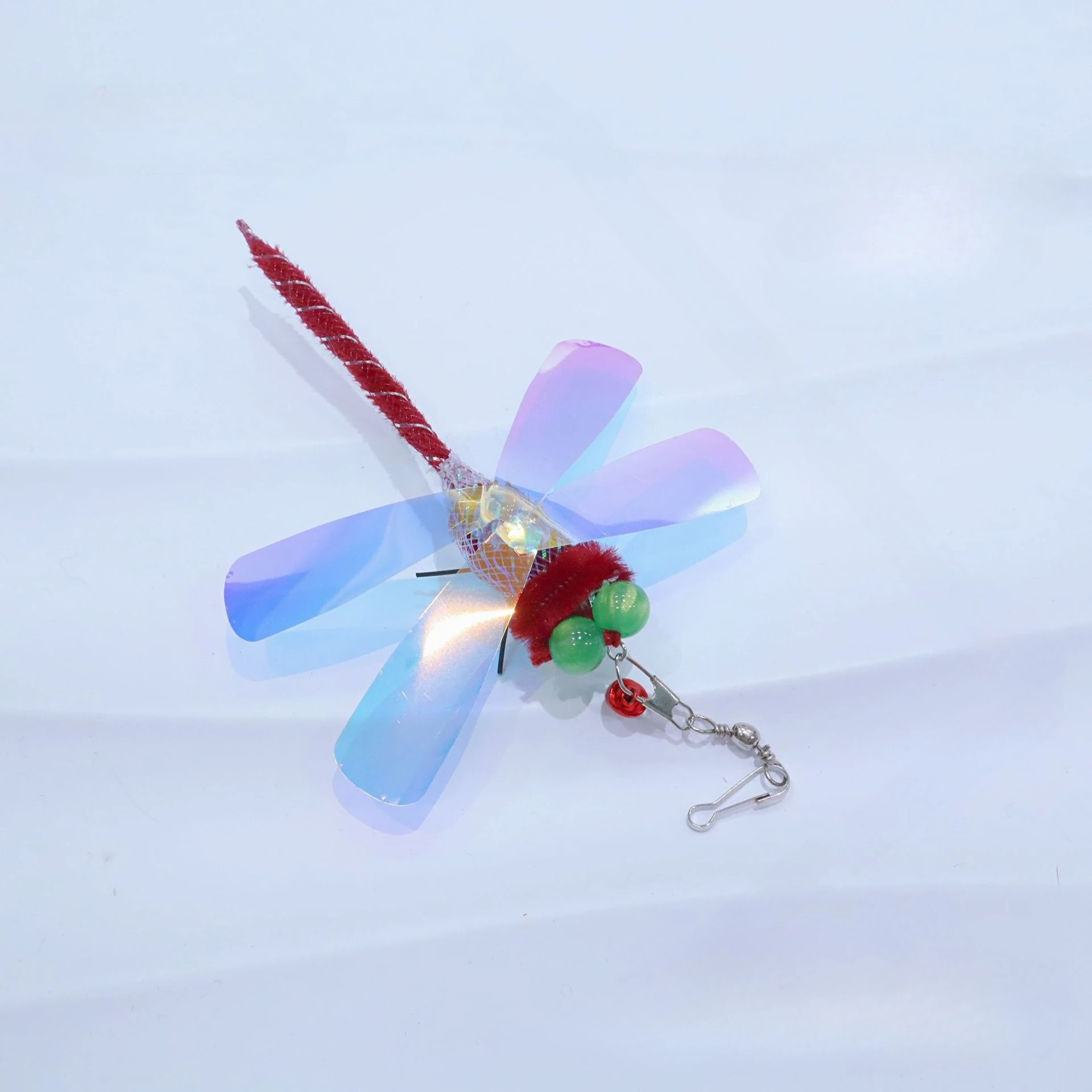 2 uds estilo aleatorio simulación colorida pez dorado insecto gato Teaser palo cabezas pluma mascota juguete - imagen 4