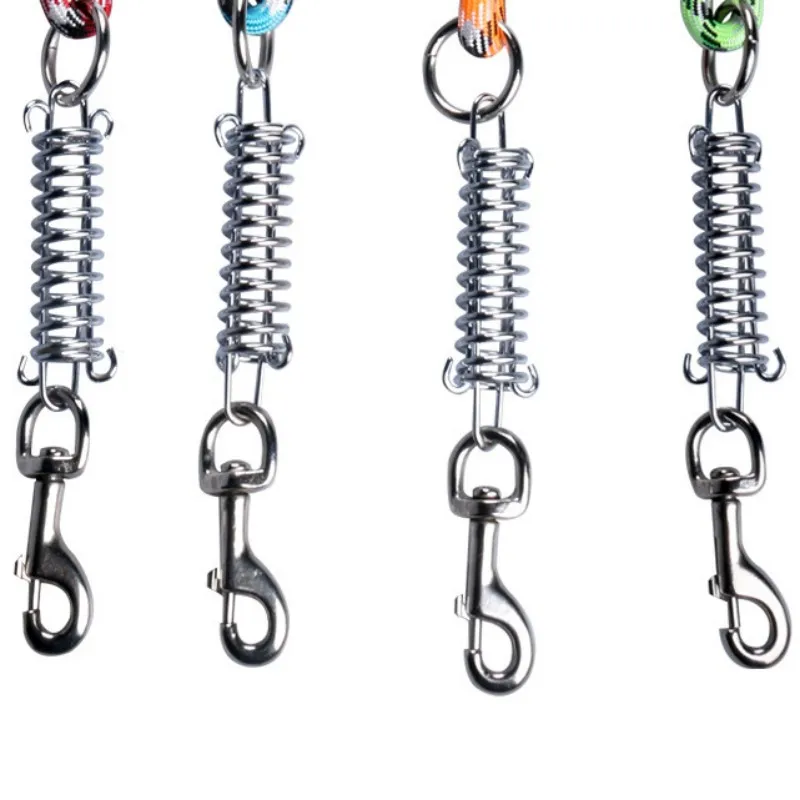 Correa de nailon con resorte para perro grande, correa de tracción a prueba de mordeduras, Asa cómoda para caminar, suministros para mascotas - imagen 4