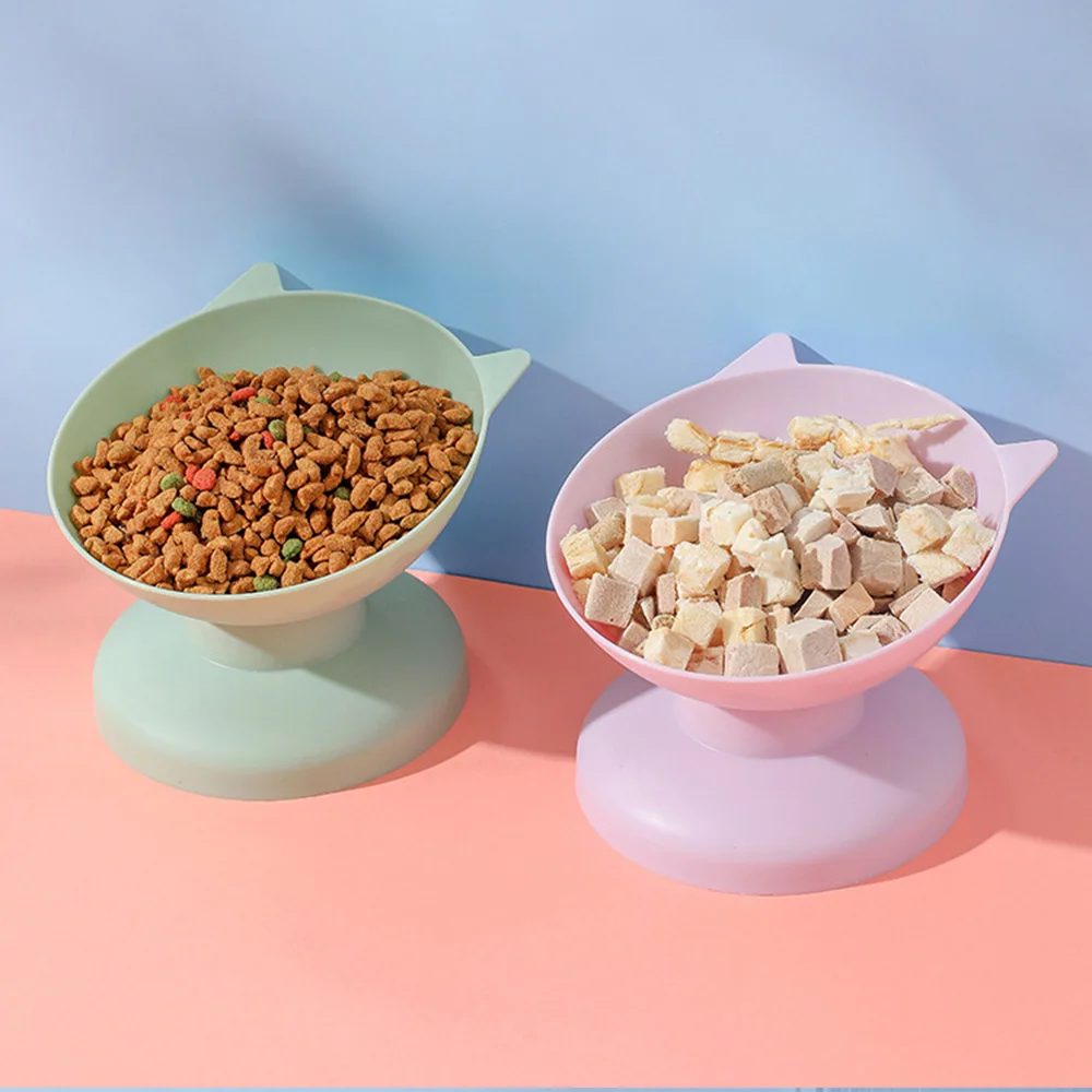 Lindo cuenco de copa para mascotas de color macarrón: cuenco de agua/alimento para perros y gatos antiderrames elevados, diseño antideslizante resistente, - imagen 2