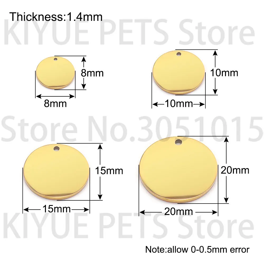 100 unids/lote etiqueta grabable de acero inoxidable para collar etiquetas de estampado de placa en blanco para dijes de logotipo personalizado etiqueta de identificación de mascota joyería DIY - imagen 3