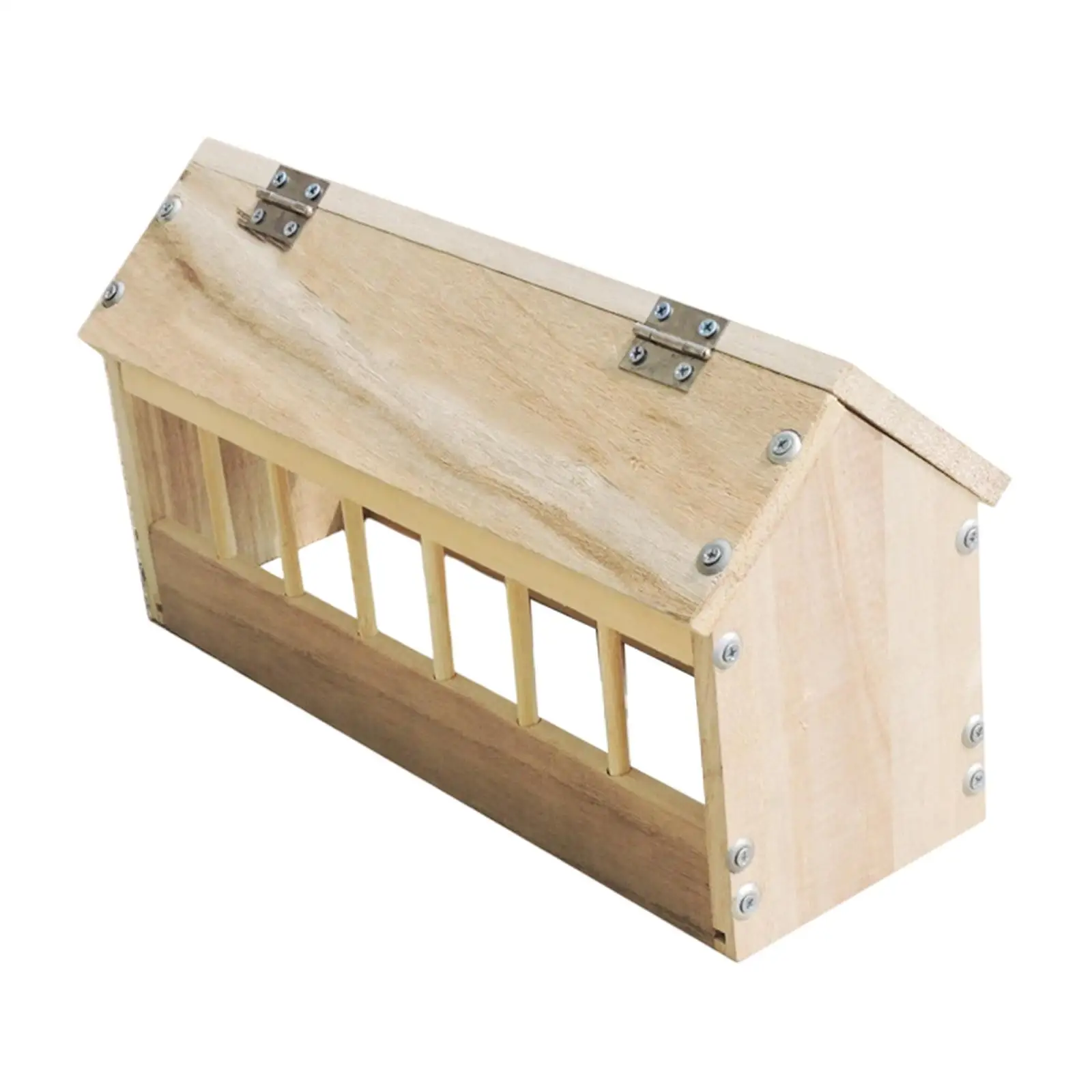 Comedero para palomas, caja alimentadora para pollos, contenedor, equipo de alimentación de madera para palomas, loros, codornices, patitos, aves de corral - imagen 2