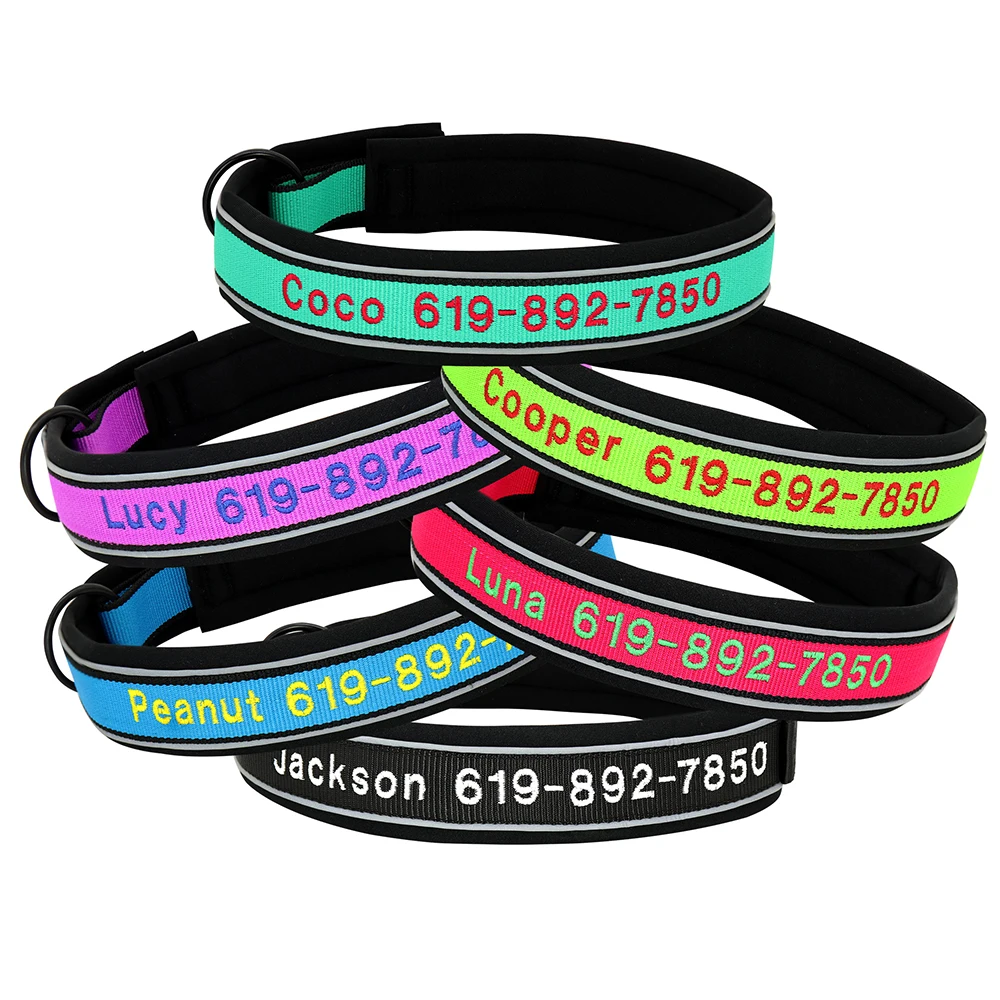 Collar de Perro Bordado Personalizado con Nylon Reflectante - imagen 3