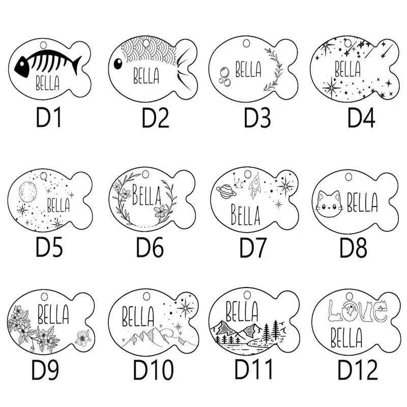 Etiqueta de identificación de gato grabada personalizada, placa de identificación de gatito con forma de pez, antipérdida, Collar de gato, accesorios para mascotas - imagen 5
