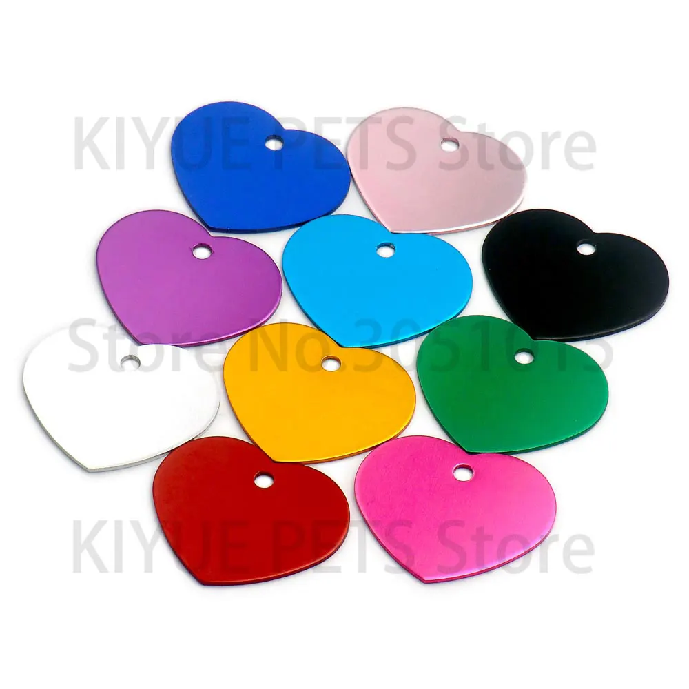 Placa identificación corazón para perro con nombre gravado
