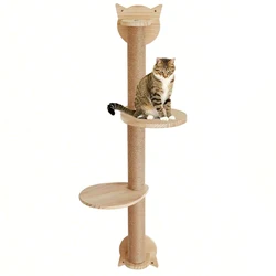 Rascador de sisal para pared con plataforma doble – Para gatos