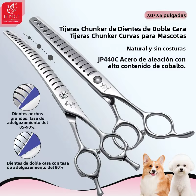 Tijeras profesionales para corte de pelo canino - Rectas y curvas