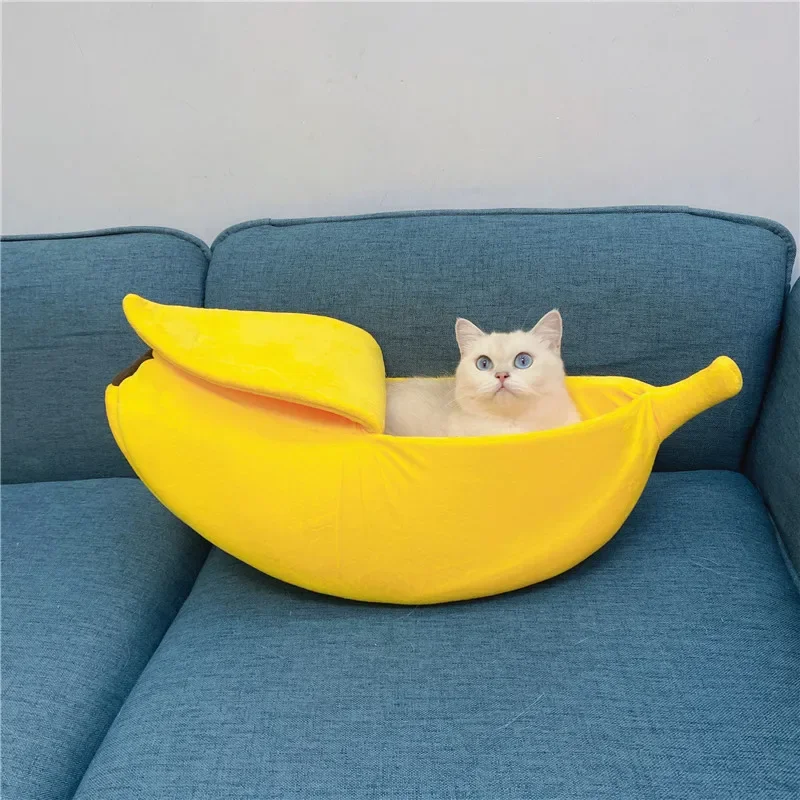 Cama plátano suave y acogedora para gatos y perros - imagen 2