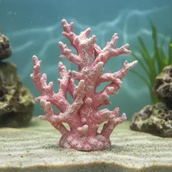 Decoración artificial de rama oceánica en resina para acuario, bajo mantenimiento