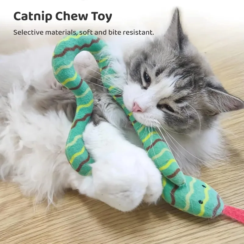 Juguete interactivo de hierba gatera para gato, juguete interactivo de peluche para gato, serpiente glotón, resistente a mordeduras, Molar, juguete para regalo para gato, accesorios para mascotas