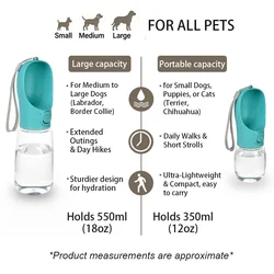 Botella de agua portátil anti-fugas para perros y gatos – Para viajar