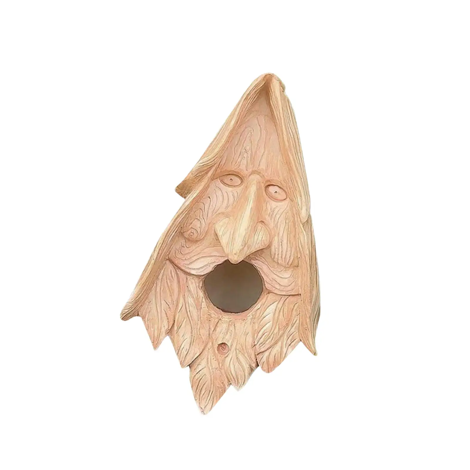 Tree Face Bird Feeder Birdhouse, Bird House Rustic, Resin, Decorative Bird Hut Bird Shelter for Backyard Yard Decoration