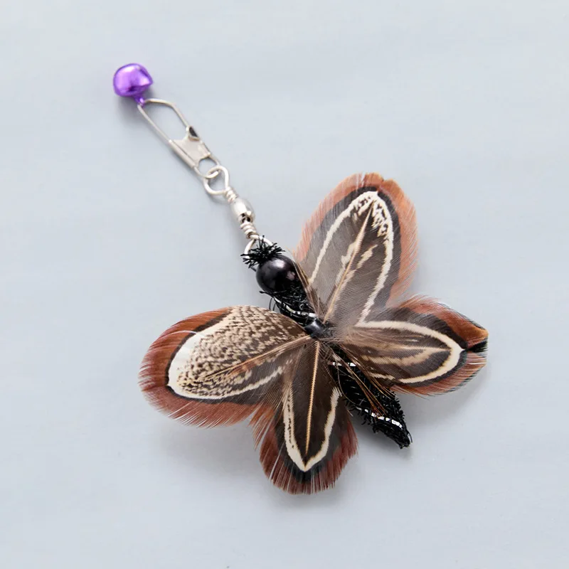 2 uds mariposa simulada cabeza de repuesto gato Teaser Stick divertido juguete para gato mascota - imagen 5