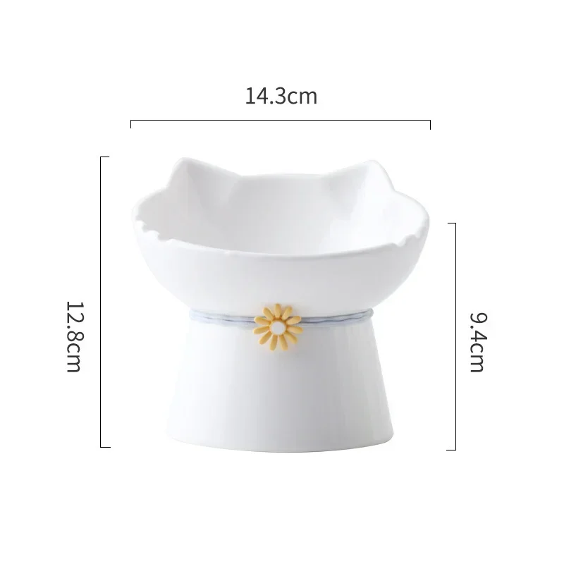 Cuenco de cerámica elevado para gatos, comederos de agua para comida para mascotas, cuencos para beber para perros y cachorros elevados - imagen 2