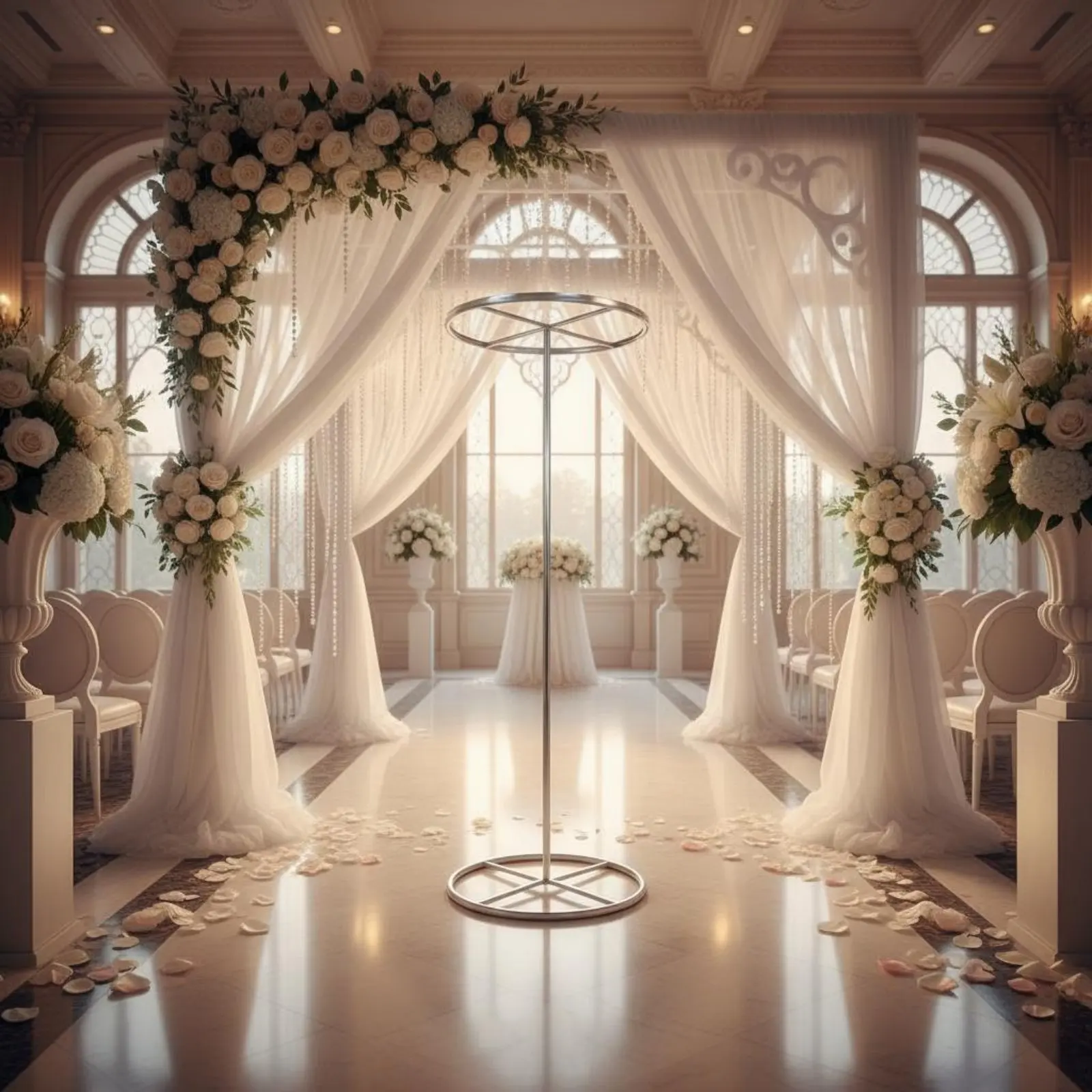 Arco redondo boda: soporte resistente reutilizable para telón de fondo - imagen 4