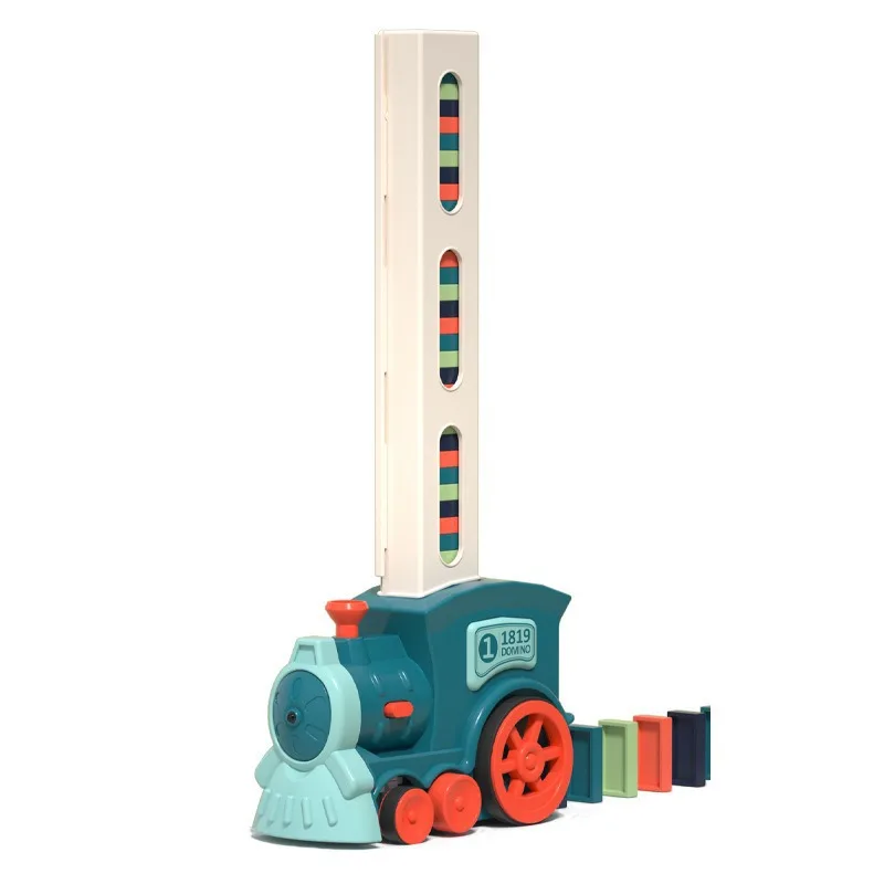 Tren dominó eléctrico con coche y bloques – Juguete educativo infantil - imagen 5