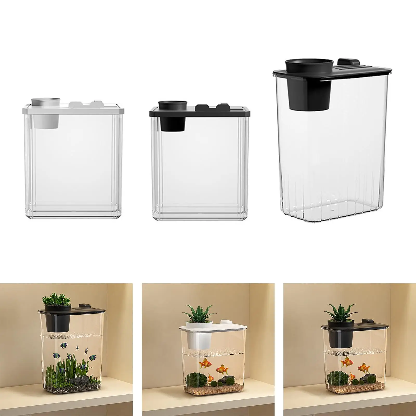 Reptile Tank Terrarium Small Fish Tank Habitat Cage with Full View Visually for 