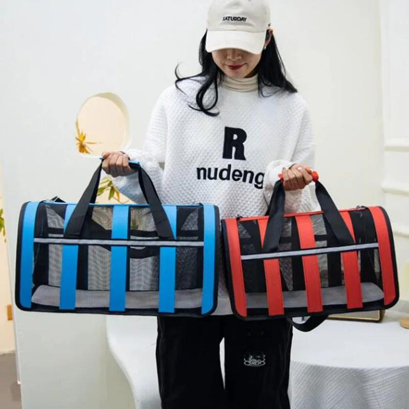 Jaula plegable portátil para gatos, bolsa transpirable, jaula para perros, accesorios para gatos, verano - imagen 4