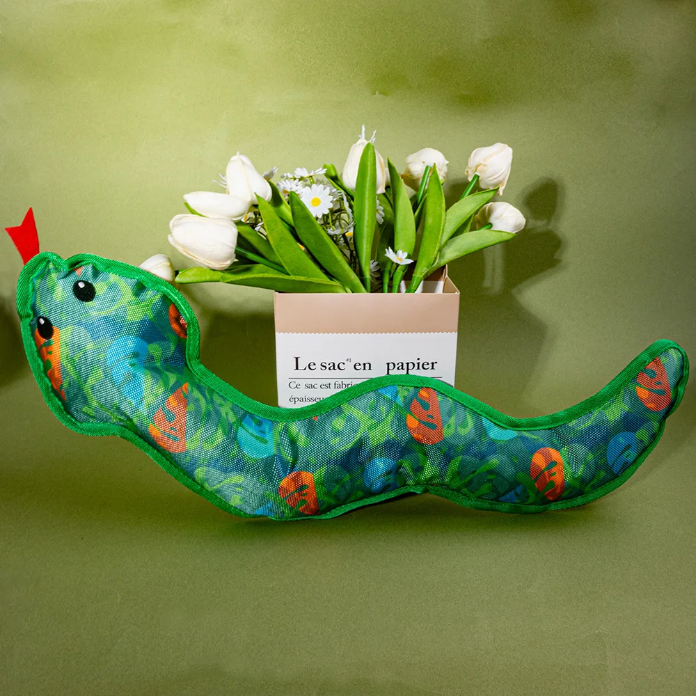 Juguete para perros con forma de serpiente chirriante, juguete molar resistente a masticar, juguete interactivo para mascotas para aliviar el aburrimiento,