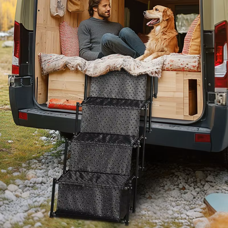 Escalera plegable 4 peldaños para perro – Sube al coche sin esfuerzo