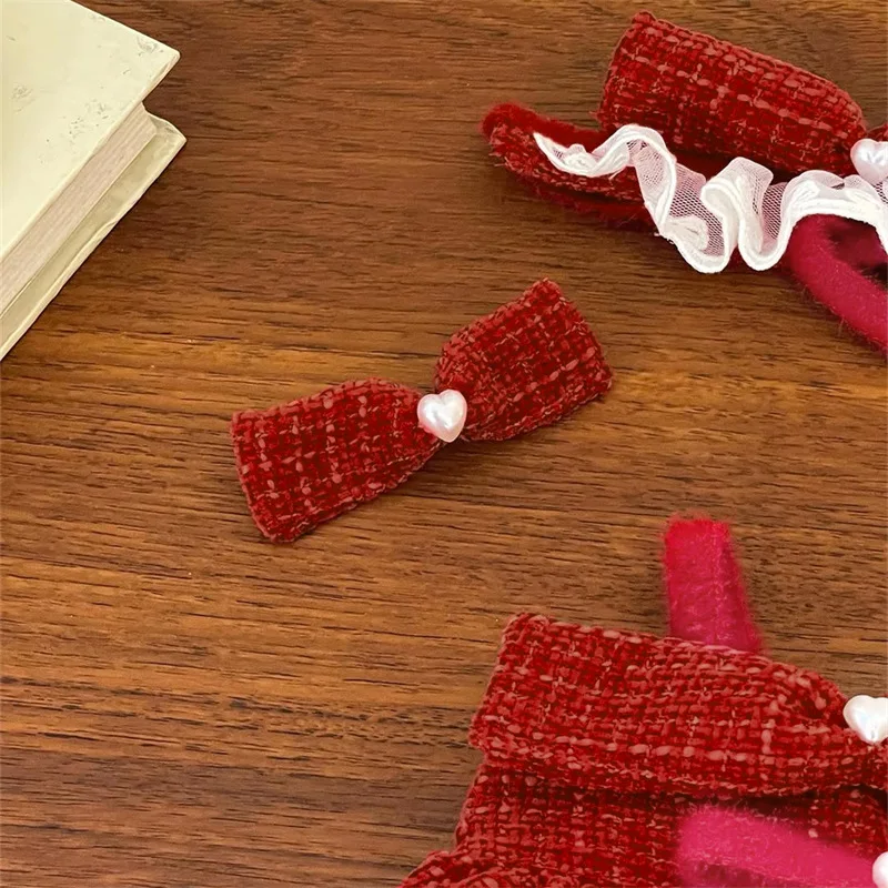 Vestido rojo con lazo para Navidad, Año Nuevo, Otoño/Invierno, abrigo grueso y cálido para gatos, ropa para perros pequeños, ropa para cachorros, regalo - imagen 4