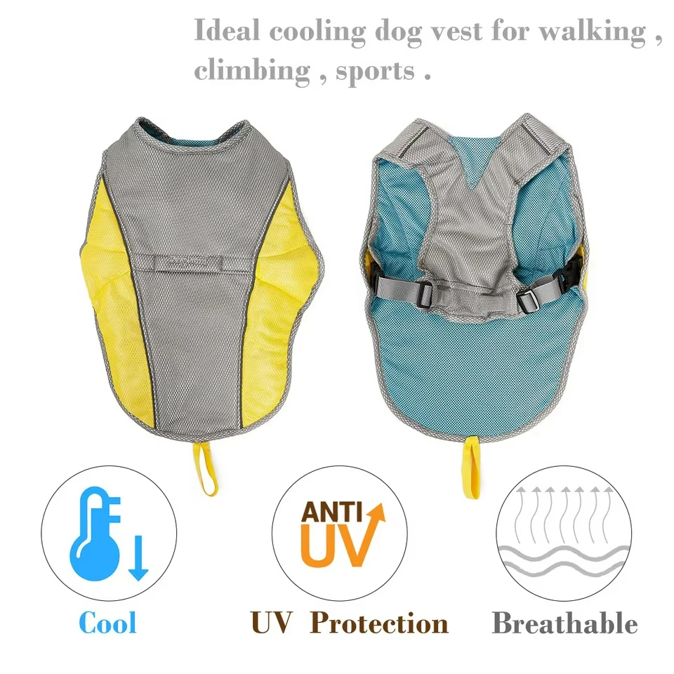 Chaleco refrescante de verano para perros, ropa fresca resistente al calor para perros pequeños y grandes, camiseta transpirable, Bulldog Francés para caminar al aire libre - imagen 2