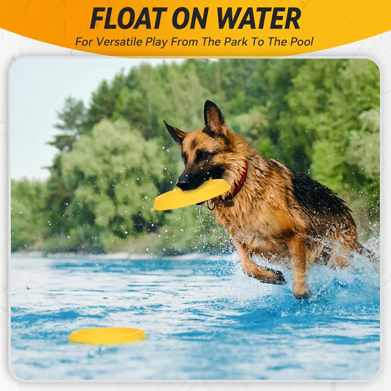 Discos para perros de juguete, discos voladores duraderos para lanzar y atrapar, duraderos para masticadores agresivos, juguetes flotantes de agua para entrenamiento para perros - imagen 3