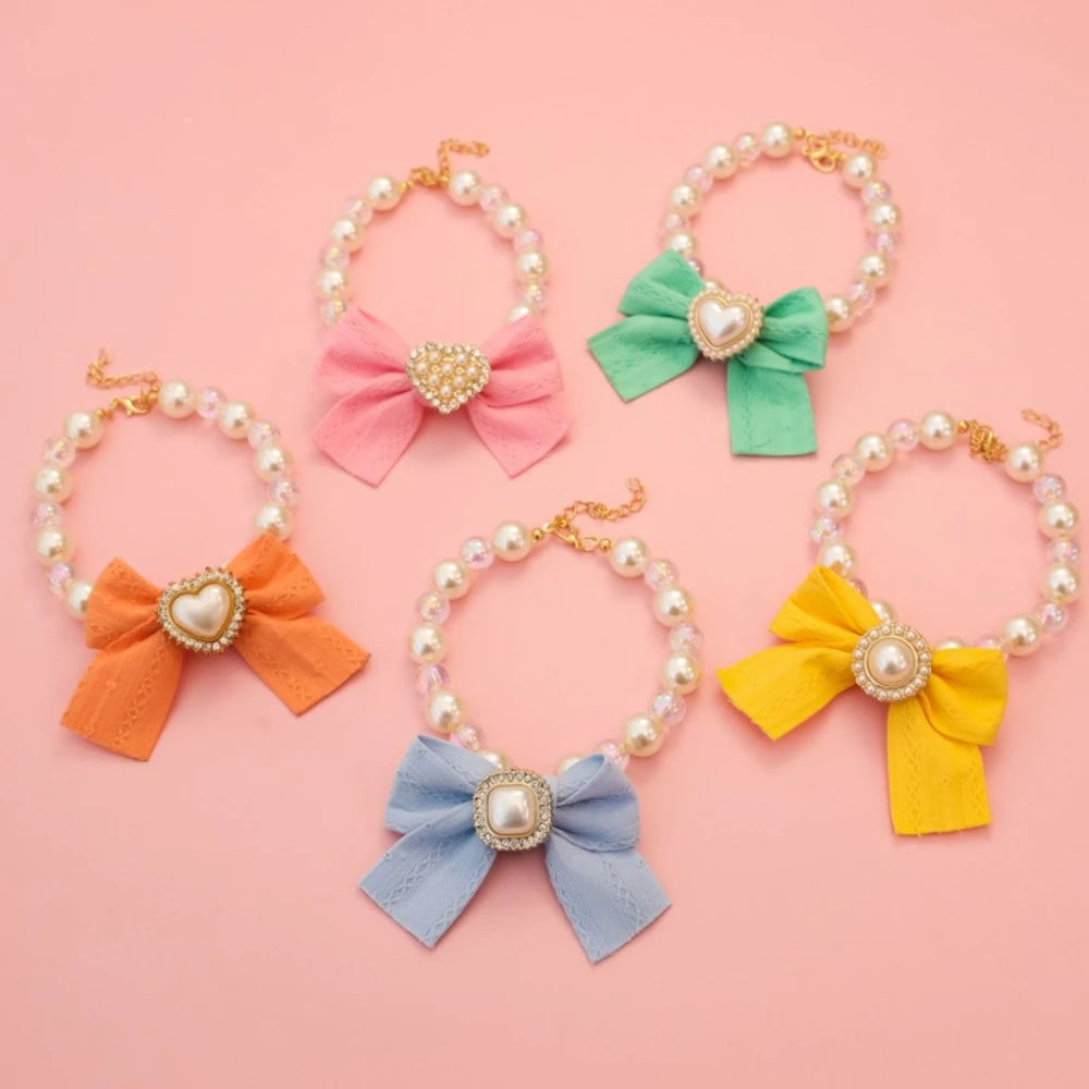 Collar ajustable con lazo-corazón para gatos y perros pequeños - imagen 4