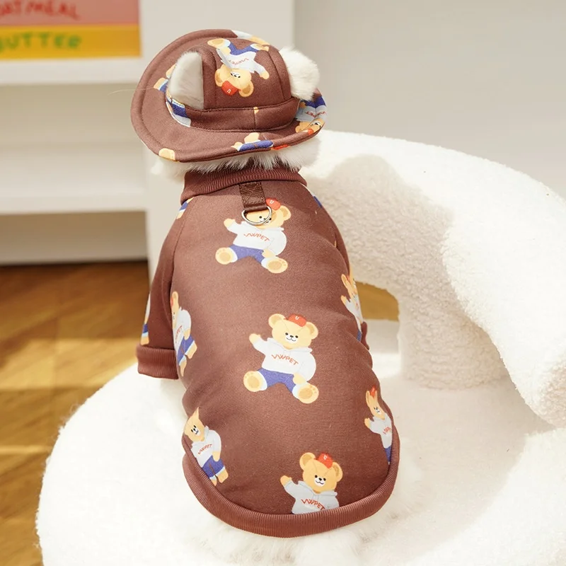 Otoño suave sudaderas con capucha para perros moda ropa para perros estampado de dibujos animados sudaderas para cachorros lindo cálido sudaderas con capucha para gatos jerseys para mascotas ropa de Bulldog - imagen 4