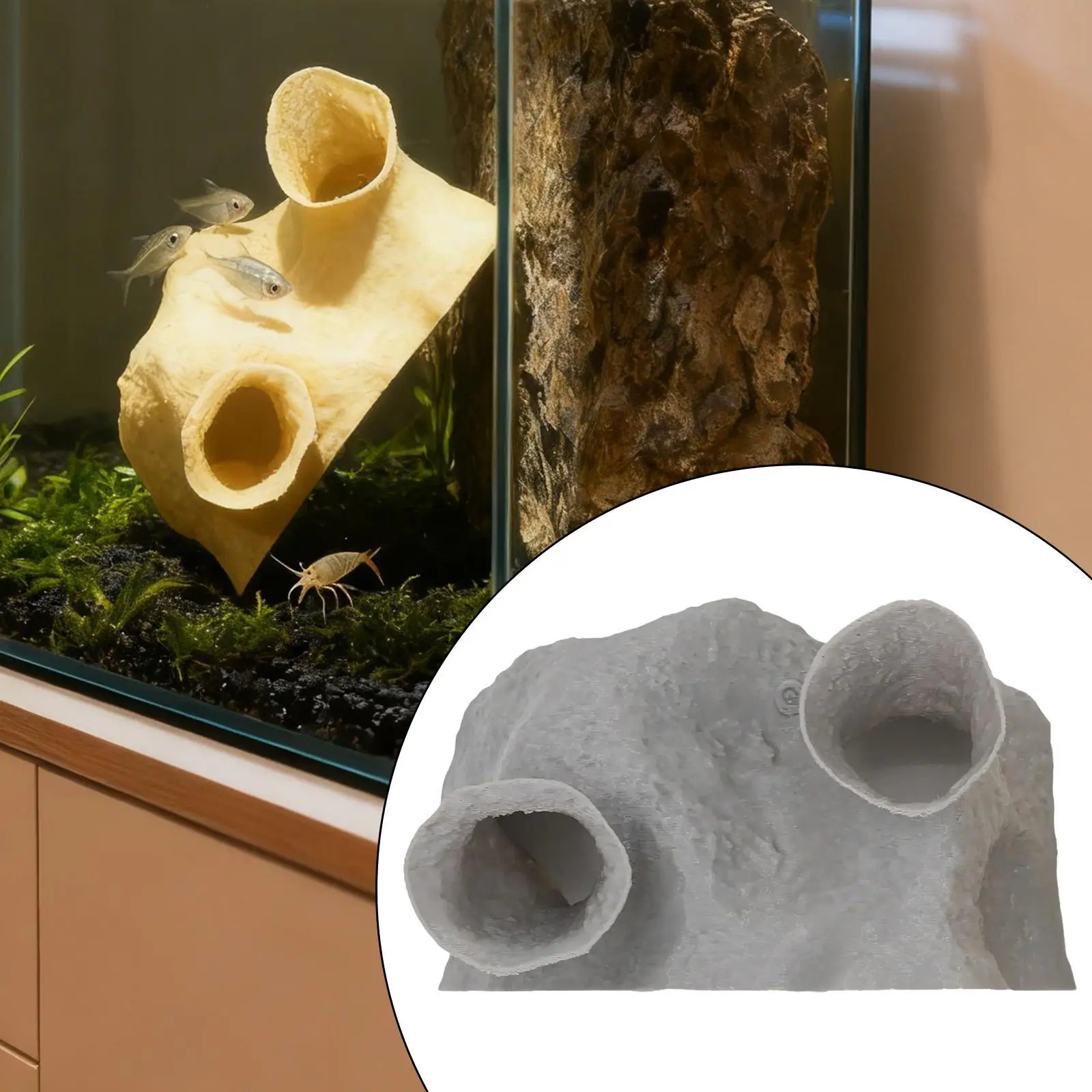 Fish Tank Cave Shelter Versatile Decorative Cichlid Reptiles Creative Betta Shop Accessories Hiding House Fish Tank Hiding Decor