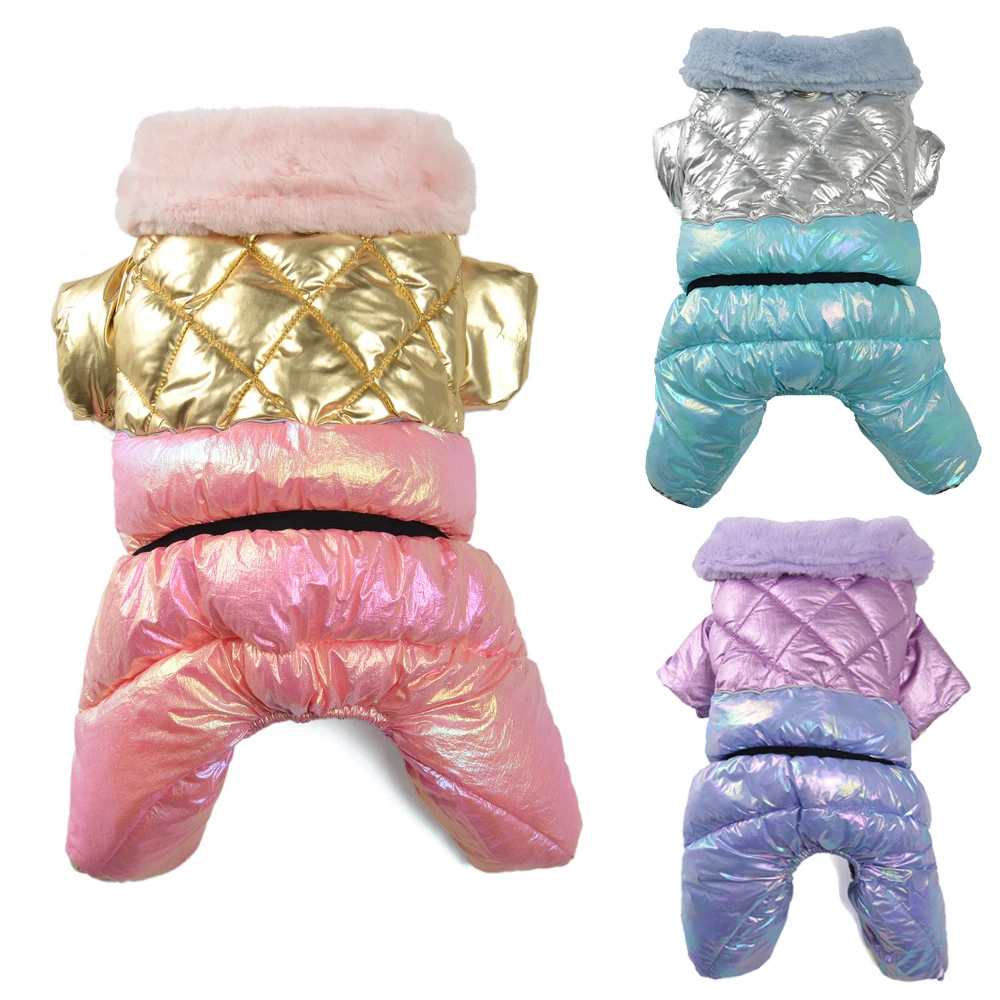 Monos de invierno para perros pequeños y medianos, resistentes al viento, impermeables, cálidos con anillo en D, ropa para cachorros, chaqueta de abrigo para Chihuahua y Pug