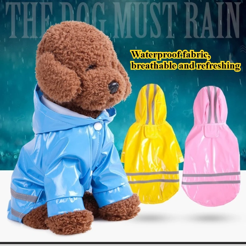 Chubasquero para perros, chubasquero reflectante impermeable para cachorros para perros pequeños y medianos como Chihuahua, Corgi, Teddy, Poncho para mascotas a prueba de nieve - imagen 3