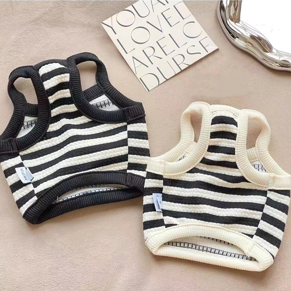 Chaleco de Verano para Perros y Cachorros con Rayas Blancas y Negras - imagen 2