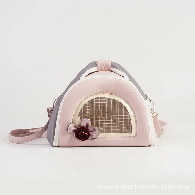 Mochila pequeña para salir de mascotas, bolsa de mano para salir con conejo pequeño, refrescante, transpirable, para las cuatro estaciones, bolsa de almacenamiento plegable - imagen 5