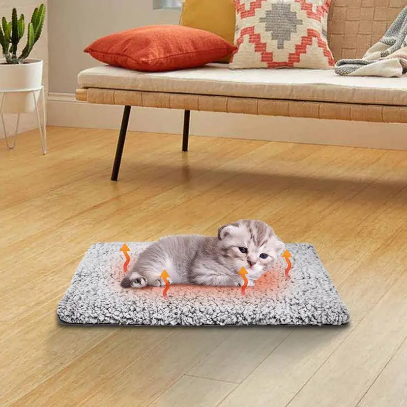 Cama autocalentada para gatos, estera de calentamiento de temperatura constante, lavable, almohadilla calefactora, impermeable, refleja el calor corporal de las mascotas - imagen 2