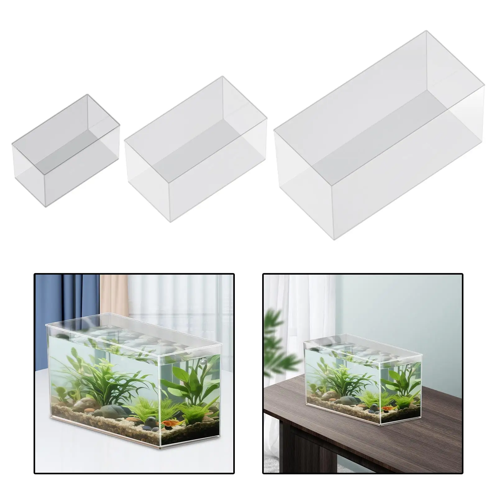 Fish Tank Aquarium Smooth Edges Breeding Portable Sturdy Transparent Fish Bowl for Critters Turtles Terrapin Home Decoration Fish Tank Aquarium Smooth Edges Breeding Portable Sturdy Transparent Fish Bowl for Critters Turtles Terrapin Home Decoration